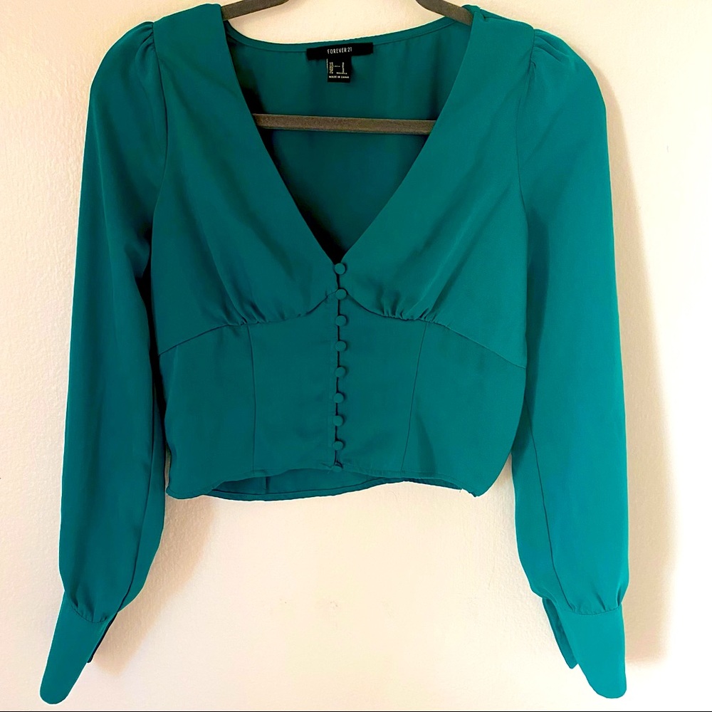Long Sleeve Forever 21 Button Up Blouse